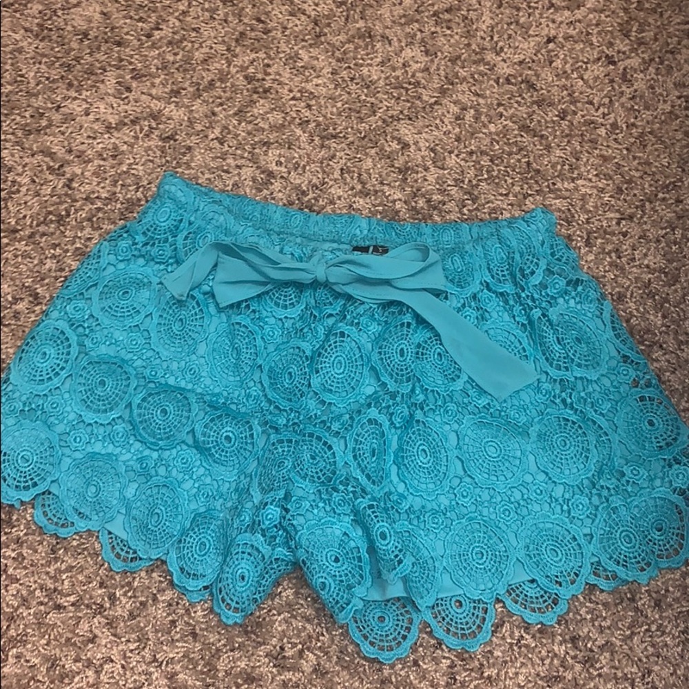 Blue Flowy Shorts